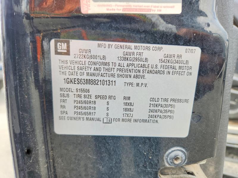 64032906 :رقم المزاد ، 1GKES63M882101311 vin ، 2008 Gmc Envoy مزاد بيع