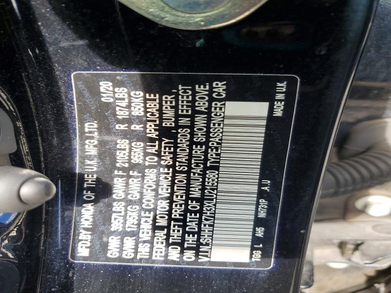 63207856 :رقم المزاد ، SHHFK7H3XLU215580 vin ، 2020 Honda Civic مزاد بيع