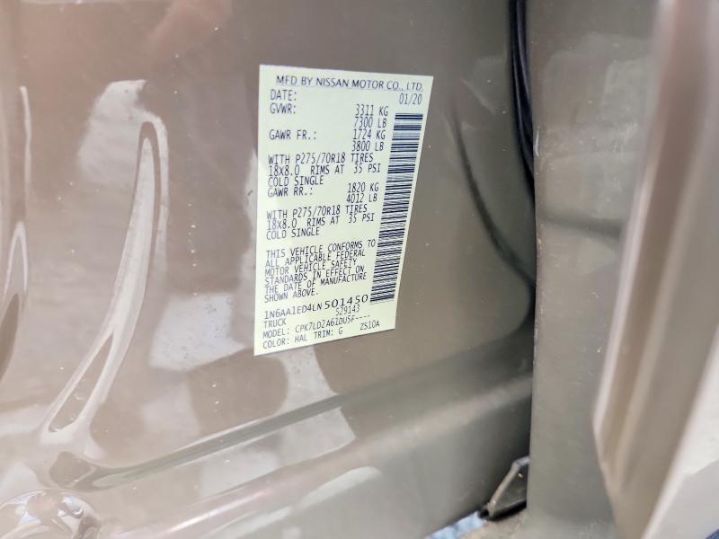 Aukcja sprzedaży 2020 Nissan Titan, vin: 1N6AA1ED4LN501450, numer aukcji: 65723706