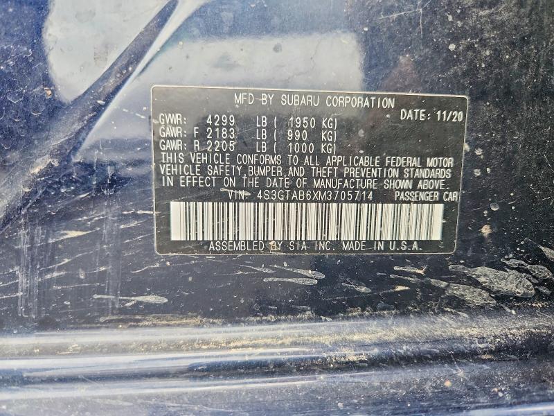 Продажа на аукционе авто 2021 Subaru Impreza, vin: 4S3GTAB6XM3705714, номер лота: 66025846