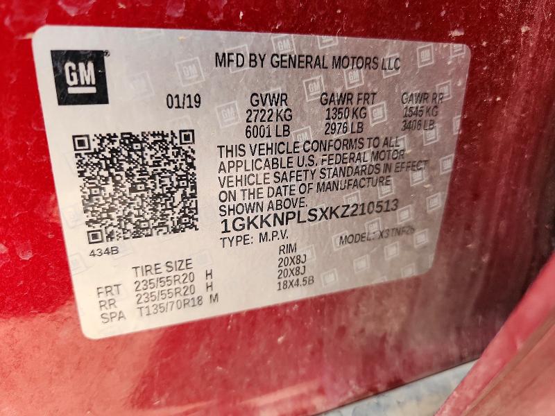 2019 Gmc Acadia მანქანა იყიდება აუქციონზე, vin: 1GKKNPLSXKZ210513, აუქციონის ნომერი: 65693006