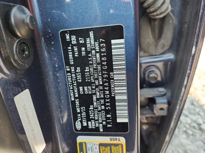 Продаж на аукціоні авто 2015 Kia Optima, vin: 5XXGM4A79FG481637, номер лоту: 63480926