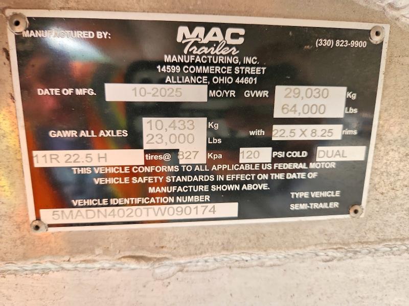 64005996 :رقم المزاد ، 5MADN4020TW090174 vin ، 2026 Mac Unknown مزاد بيع