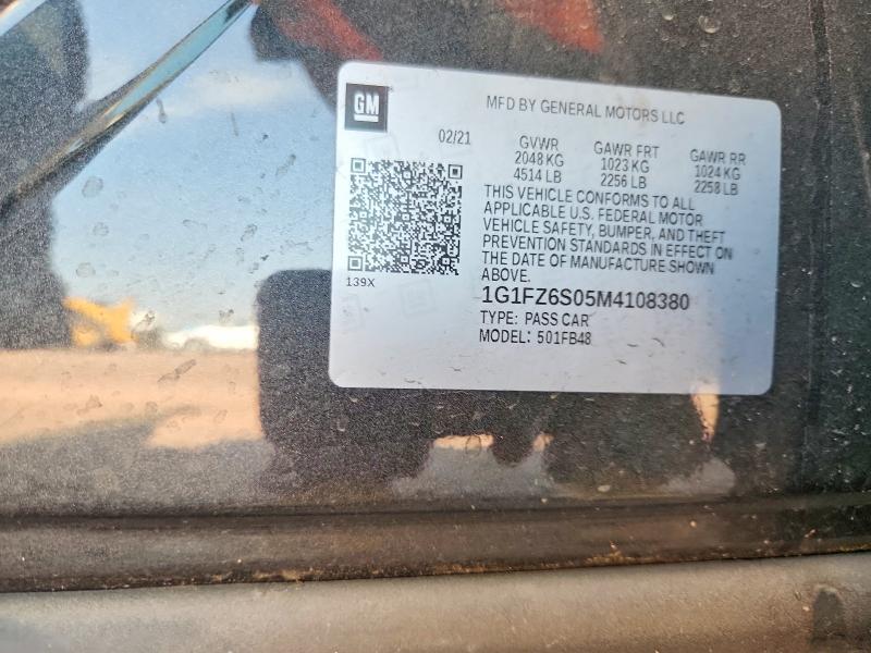 2021 Chevrolet Bolt Ev მანქანა იყიდება აუქციონზე, vin: 1G1FZ6S05M4108380, აუქციონის ნომერი: 61432896