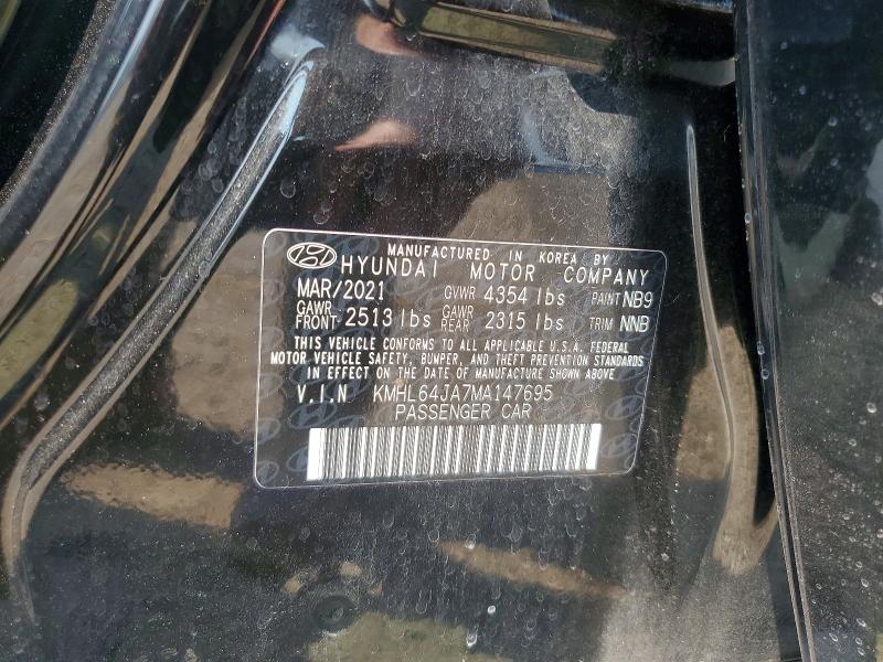 64655206 :رقم المزاد ، KMHL64JA7MA147695 vin ، 2021 Hyundai Sonata مزاد بيع