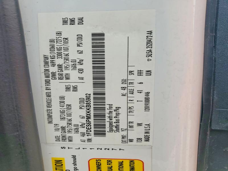 Продажа на аукционе авто 2019 Ford Transit, vin: 1FDES6PMXKKB85902, номер лота: 63260996