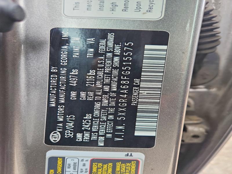 Продаж на аукціоні авто 2015 Kia Optima, vin: 5XXGR4A68FG515575, номер лоту: 65100106