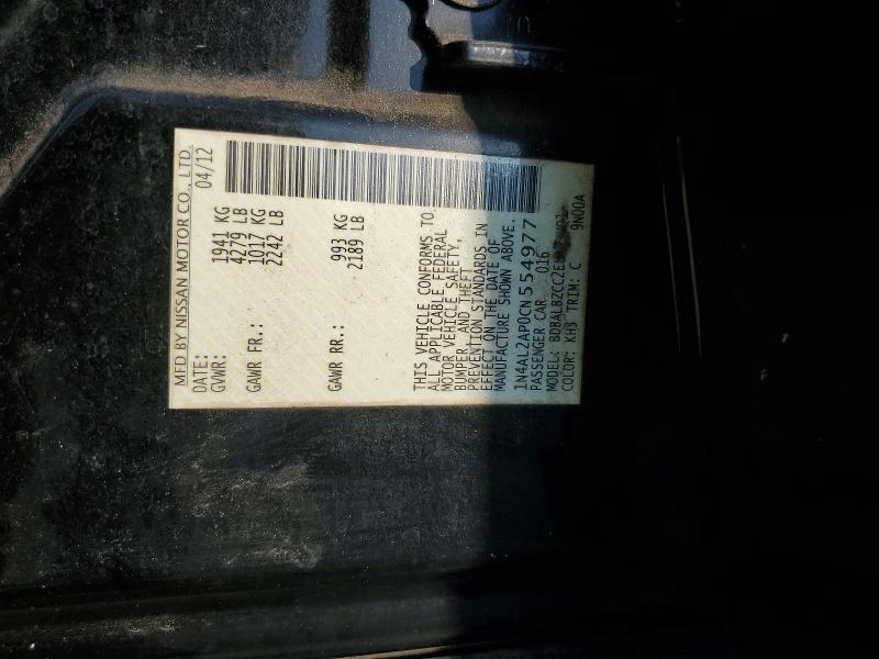 Aukcja sprzedaży 2012 Nissan Altima, vin: 1N4AL2AP0CN554977, numer aukcji: 66526946