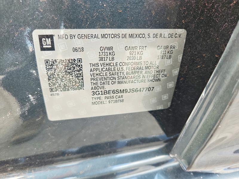 Продаж на аукціоні авто 2018 Chevrolet Cruze, vin: 3G1BE6SM9JS647707, номер лоту: 65559956