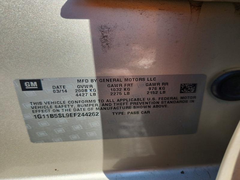 Aukcja sprzedaży 2014 Chevrolet Malibu, vin: 1G11B5SL9EF244262, numer aukcji: 65579486