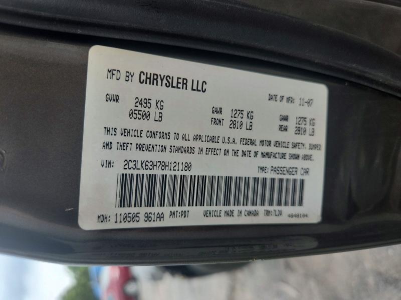 Aukcja sprzedaży 2008 Chrysler 300c, vin: 2C3LK63H78H121180, numer aukcji: 65899186
