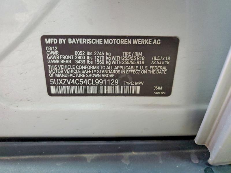 Продаж на аукціоні авто 2012 Bmw X5, vin: 5UXZV4C54CL991129, номер лоту: 64924556