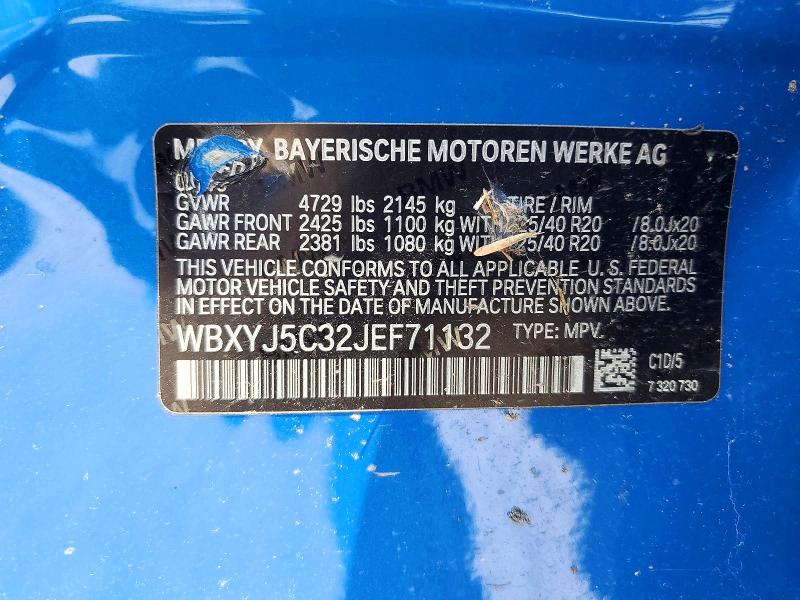 66195696 :رقم المزاد ، WBXYJ5C32JEF71132 vin ، 2018 Bmw X2 مزاد بيع