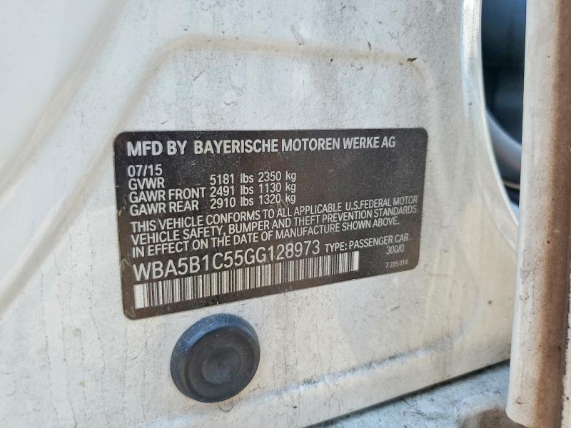 62783206 :رقم المزاد ، WBA5B1C55GG128973 vin ، 2016 Bmw 535 مزاد بيع