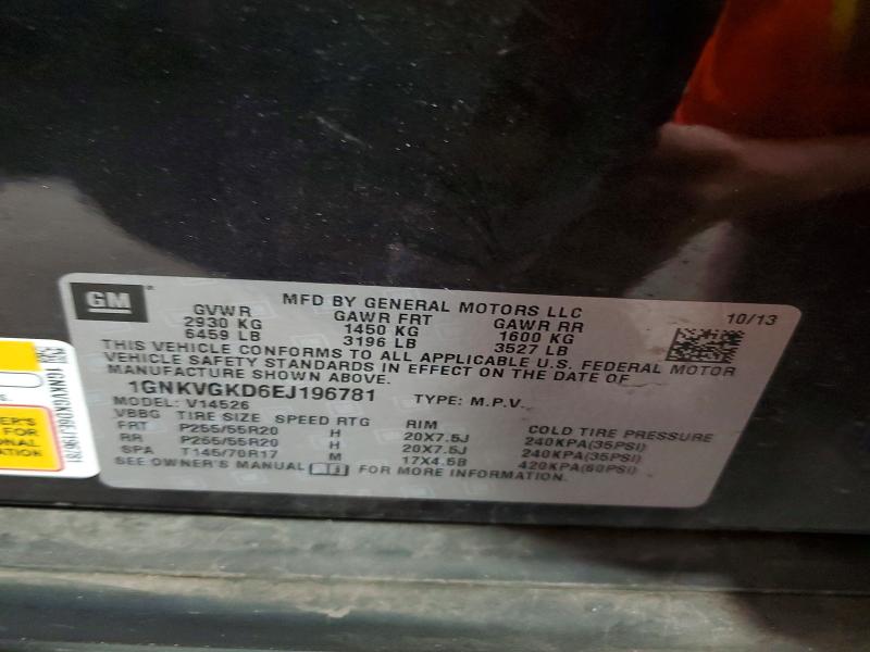 Продажа на аукционе авто 2014 Chevrolet Traverse, vin: 1GNKVGKD6EJ196781, номер лота: 63740146