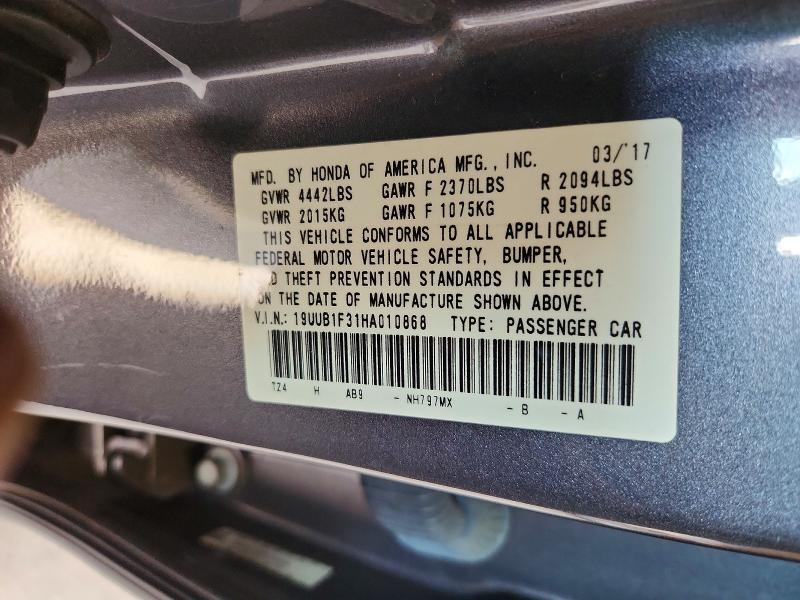 64293526 :رقم المزاد ، 19UUB1F31HA010868 vin ، 2017 Acura Tlx مزاد بيع