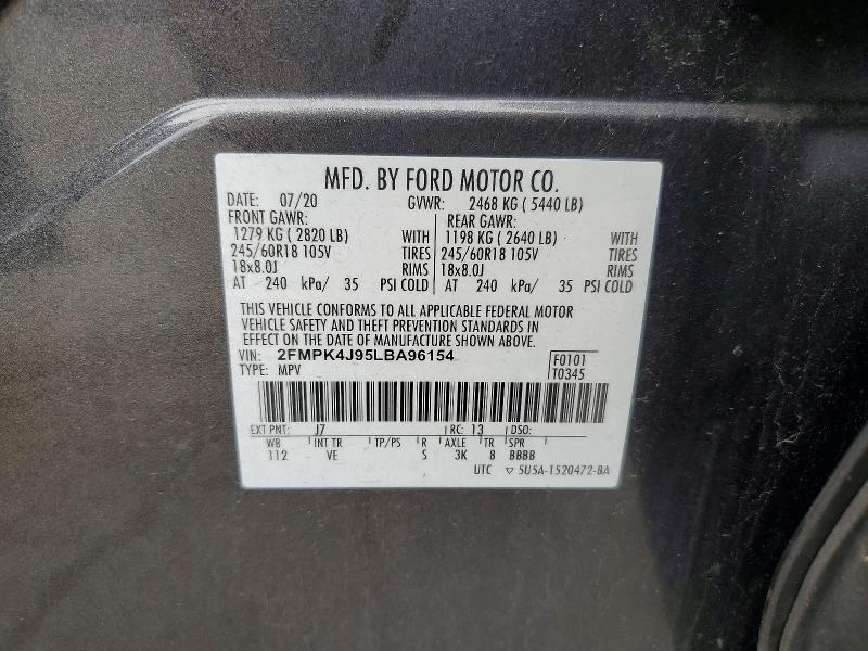 Продажа на аукционе авто 2020 Ford Edge, vin: 2FMPK4J95LBA96154, номер лота: 63551056