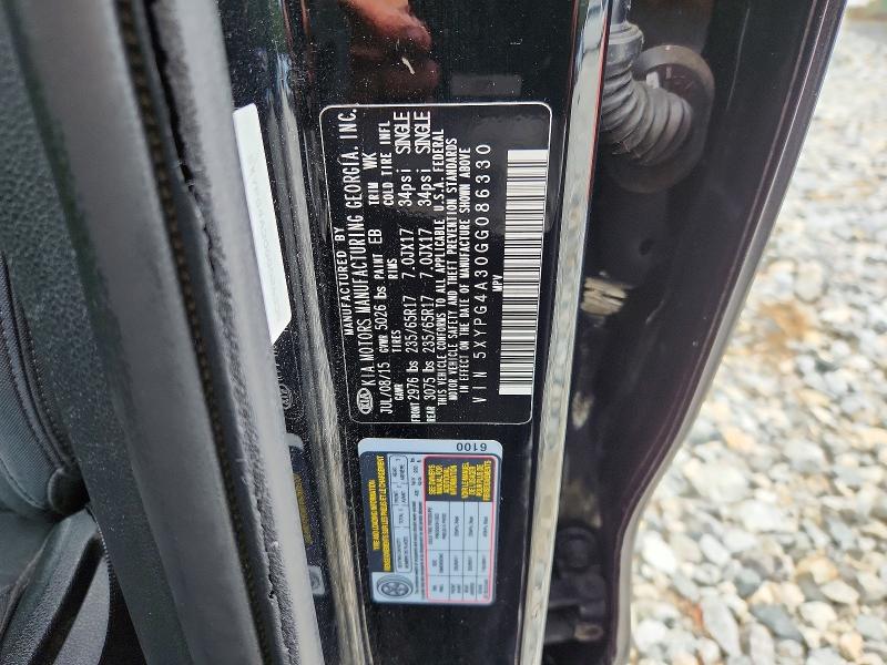 Aukcja sprzedaży 2016 Kia Sorento, vin: 5XYPG4A30GG086330, numer aukcji: 65196616