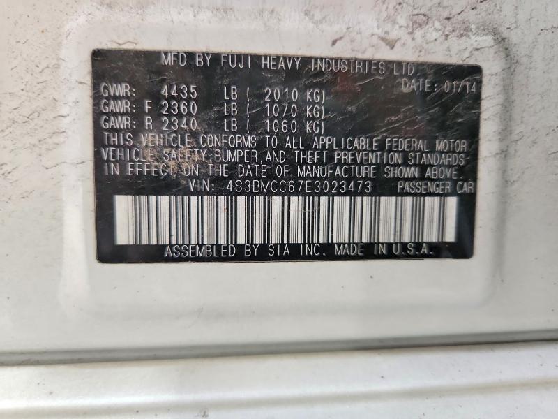 2014 Subaru Legacy მანქანა იყიდება აუქციონზე, vin: 4S3BMCC67E3023473, აუქციონის ნომერი: 65891036