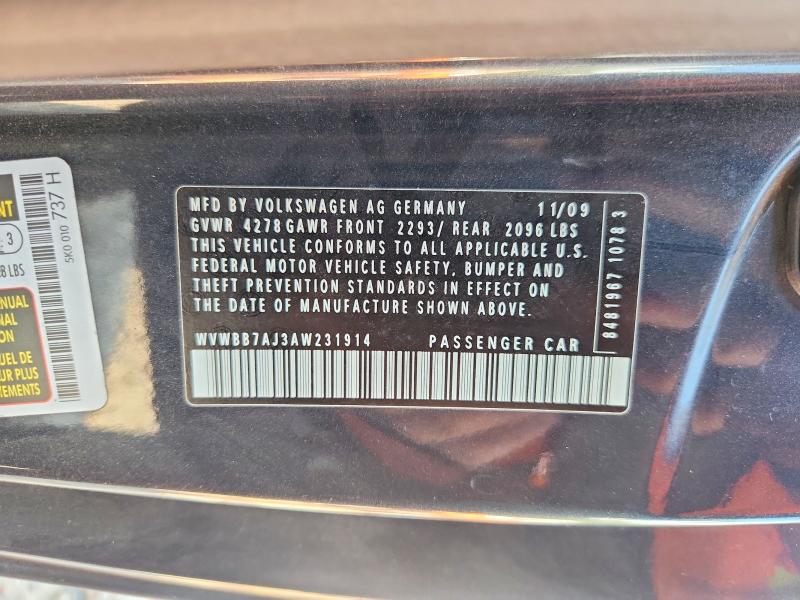 Продажа на аукционе авто 2010 Volkswagen Golf, vin: WVWBB7AJ3AW231914, номер лота: 66083426