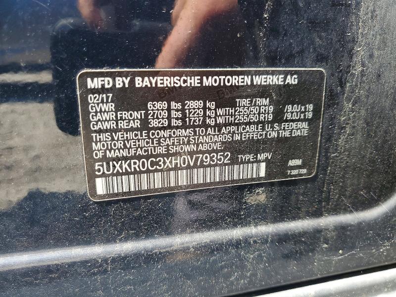 2017 Bmw X5 მანქანა იყიდება აუქციონზე, vin: 5UXKR0C3XH0V79352, აუქციონის ნომერი: 63799346