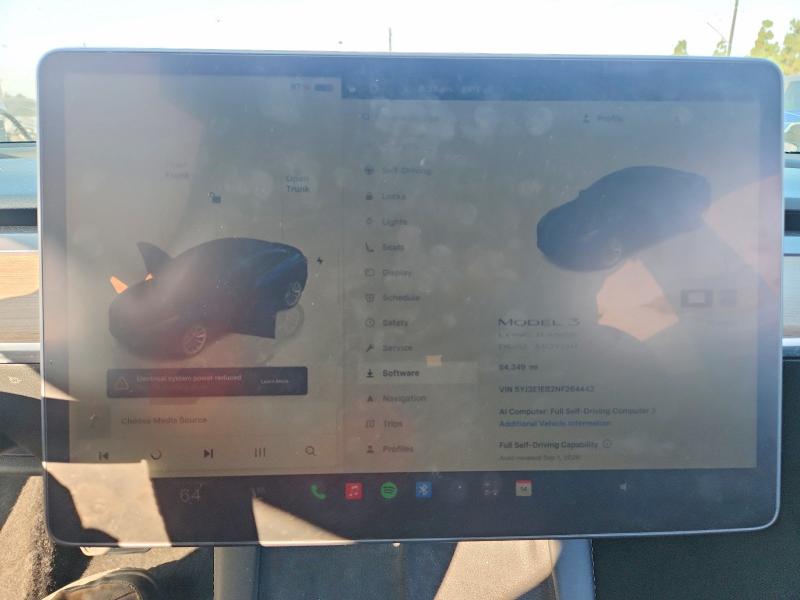 Aukcja sprzedaży 2022 Tesla Model 3, vin: 5YJ3E1EB2NF264442, numer aukcji: 64821706