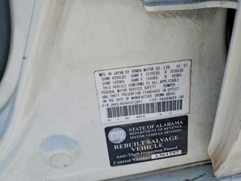 Продаж на аукціоні авто 2008 Acura Tsx, vin: JH4CL96848C013851, номер лоту: 65008536