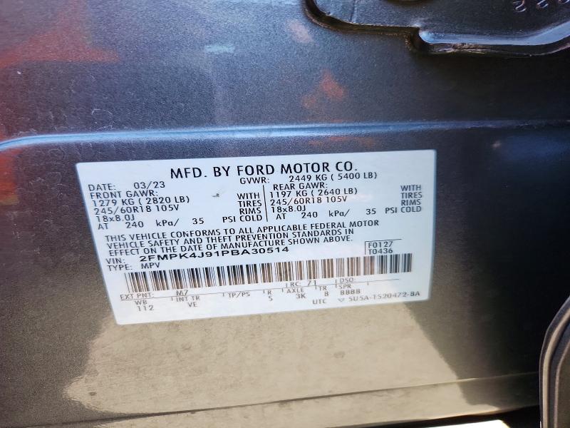 63046916 :رقم المزاد ، 2FMPK4J91PBA30514 vin ، 2023 Ford Edge مزاد بيع