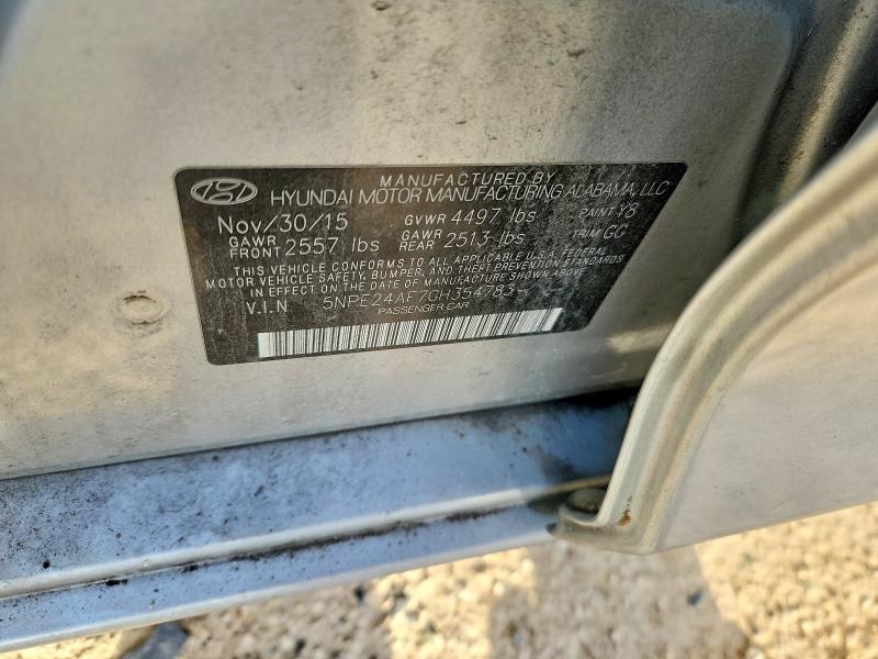 2016 Hyundai Sonata მანქანა იყიდება აუქციონზე, vin: 5NPE24AF7GH354783, აუქციონის ნომერი: 64674386