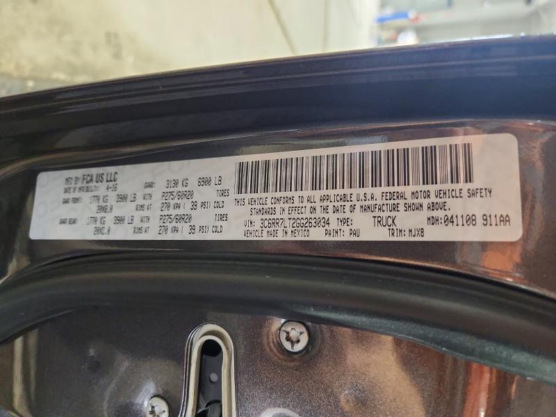 Продаж на аукціоні авто 2016 Ram 1500, vin: 3C6RR7LT2GG263034, номер лоту: 63792506