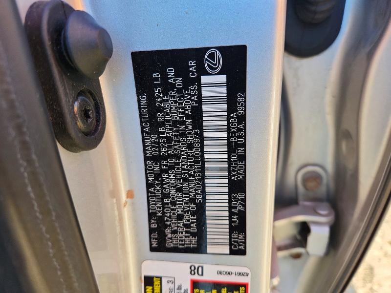 Aukcja sprzedaży 2020 Lexus Es, vin: 58AD21B11LU008973, numer aukcji: 66103056