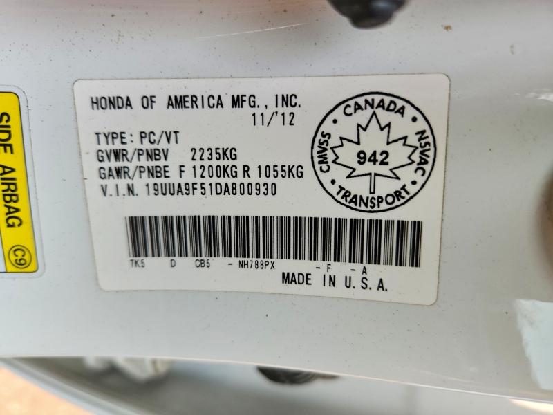 Продажа на аукционе авто 2013 Acura Tl, vin: 19UUA9F51DA800930, номер лота: 64491756
