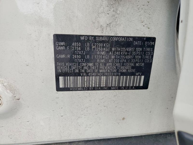 63506836 :رقم المزاد ، 4S4BTADC7R3231818 vin ، 2024 Subaru Outback مزاد بيع