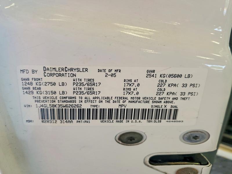 2005 Jeep Liberty მანქანა იყიდება აუქციონზე, vin: 1J4GL58K35W626262, აუქციონის ნომერი: 66419026