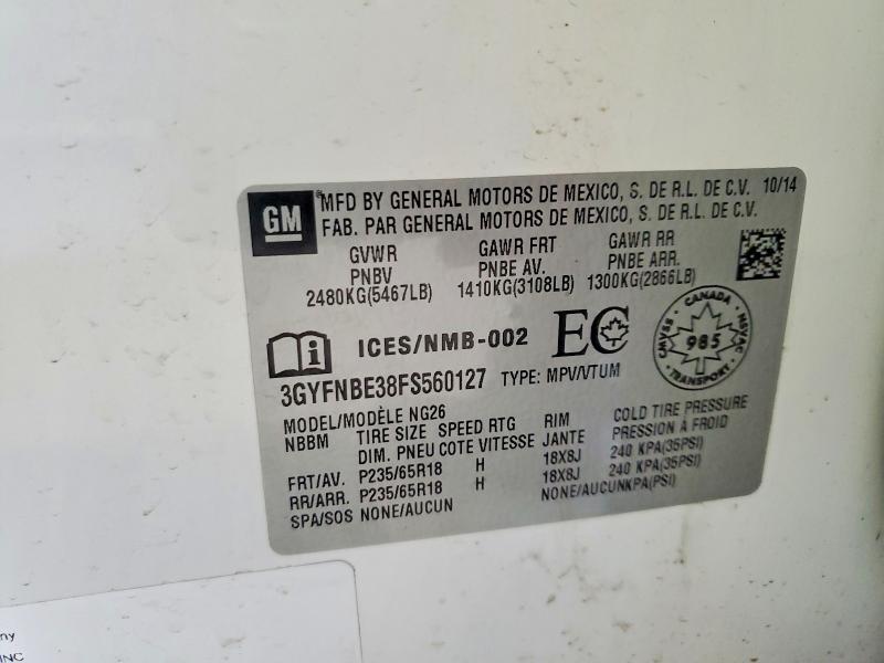 Продажа на аукционе авто 2015 Cadillac Srx, vin: 3GYFNBE38FS560127, номер лота: 65915236