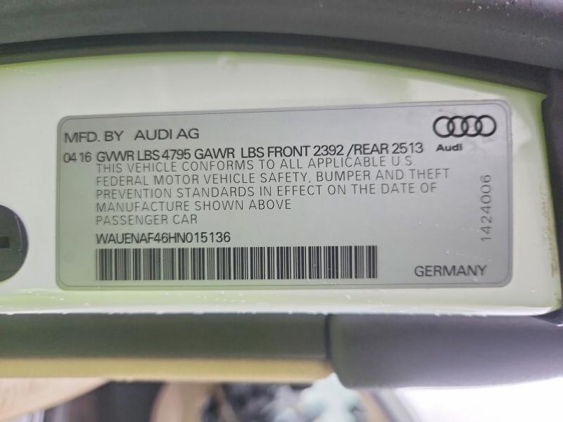 Aukcja sprzedaży 2017 Audi A4, vin: WAUENAF46HN015136, numer aukcji: 64914986