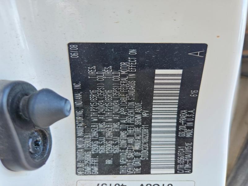 2008 Toyota Sienna მანქანა იყიდება აუქციონზე, vin: 5TDZK23C18S220811, აუქციონის ნომერი: 67006746