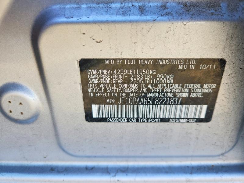 Aukcja sprzedaży 2014 Subaru Impreza, vin: JF1GPAA65E8221837, numer aukcji: 63557766