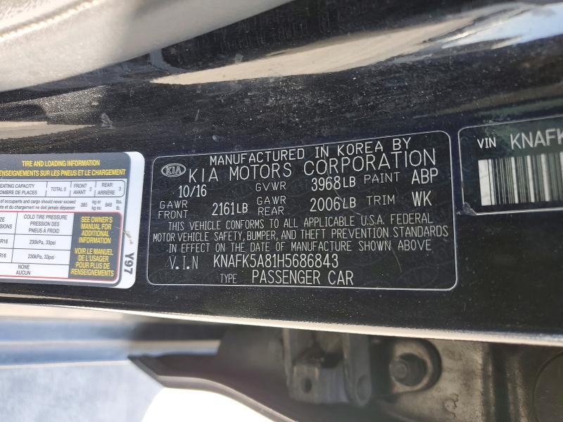 64078056 :رقم المزاد ، KNAFK5A81H5686843 vin ، 2017 Kia Forte5 مزاد بيع