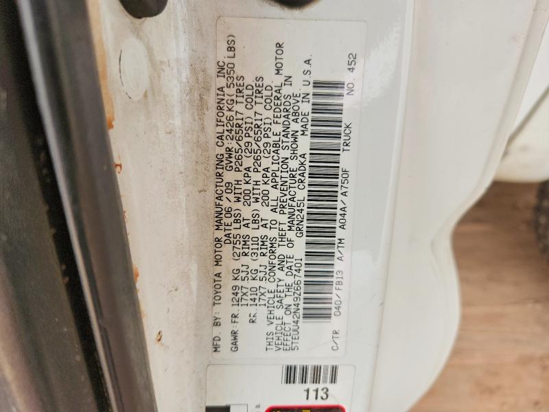 2009 Toyota Tacoma მანქანა იყიდება აუქციონზე, vin: 5TEUU42N49Z667401, აუქციონის ნომერი: 63383776