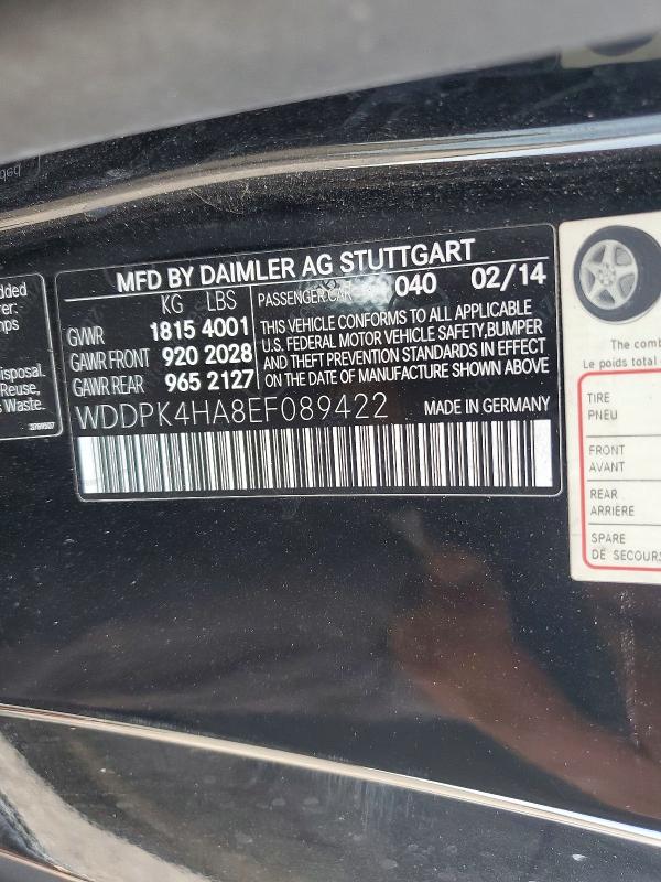 2014 Mercedes-benz Slk მანქანა იყიდება აუქციონზე, vin: WDDPK4HA8EF089422, აუქციონის ნომერი: 63898496