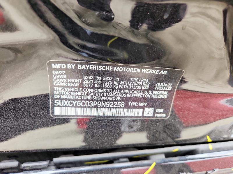 Aukcja sprzedaży 2023 Bmw X6, vin: 5UXCY6C03P9N92258, numer aukcji: 64106386