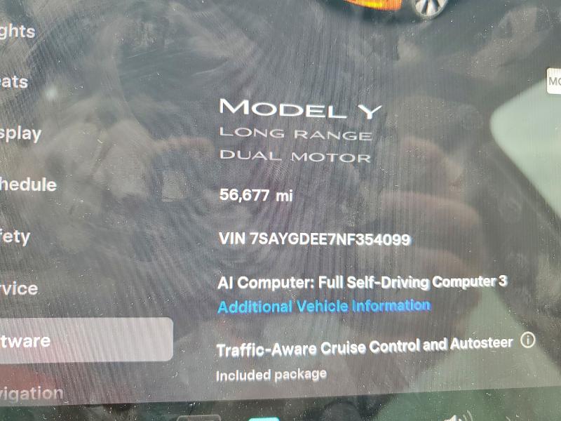 Продаж на аукціоні авто 2022 Tesla Model Y, vin: 7SAYGDEE7NF354099, номер лоту: 66452686