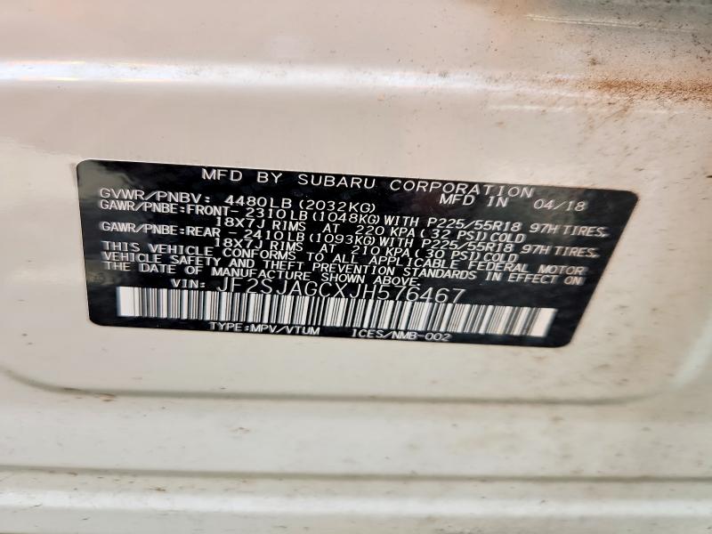 Продажа на аукционе авто 2018 Subaru Forester, vin: JF2SJAGCXJH576467, номер лота: 66606176
