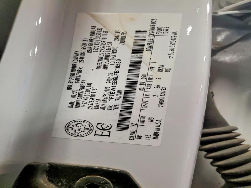 Aukcja sprzedaży 2020 Ford F150, vin: 1FTEW1EB6LFB10539, numer aukcji: 65275096