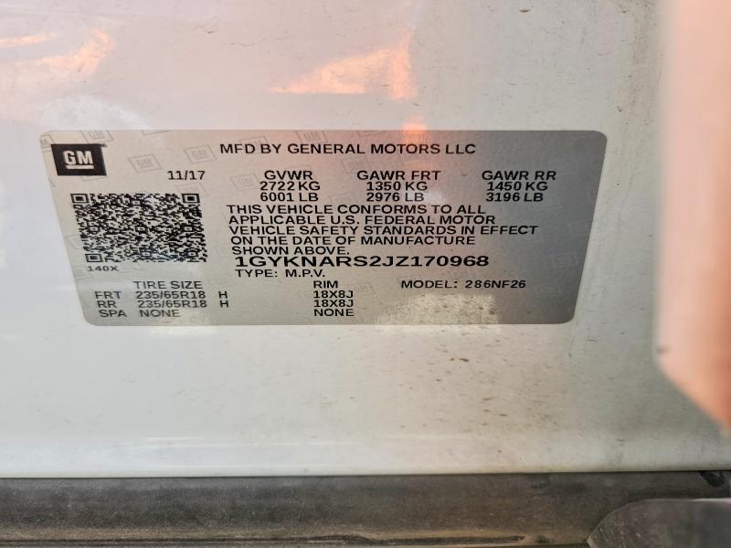 64493356 :رقم المزاد ، 1GYKNARS2JZ170968 vin ، 2018 Cadillac Xt5 مزاد بيع