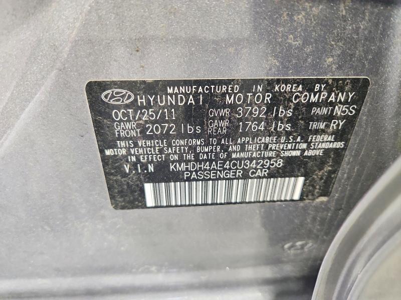 Aukcja sprzedaży 2012 Hyundai Elantra, vin: KMHDH4AE4CU342958, numer aukcji: 65544196