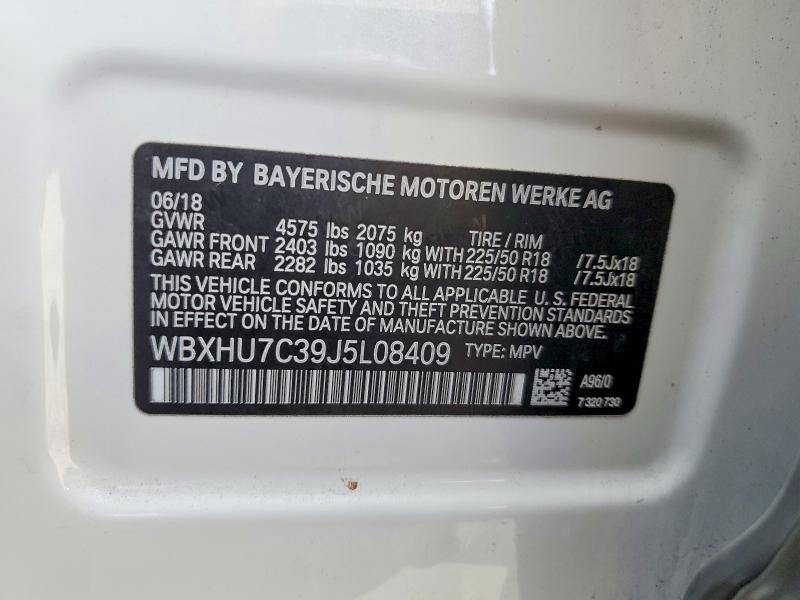 Aukcja sprzedaży 2018 Bmw X1, vin: WBXHU7C39J5L08409, numer aukcji: 67170396
