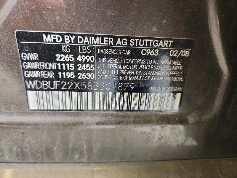 Aukcja sprzedaży 2008 Mercedes-benz E, vin: WDBUF22X58B304879, numer aukcji: 66579176