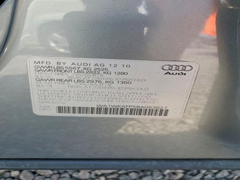 Продажа на аукционе авто 2011 Audi Q5, vin: WA1WKAFP5BA063827, номер лота: 64681536